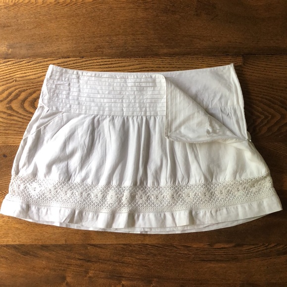 Triple Five Soul White Cotton Lined Mini Skirt w Pockets / side zip ~ Large - Picture 7 of 13